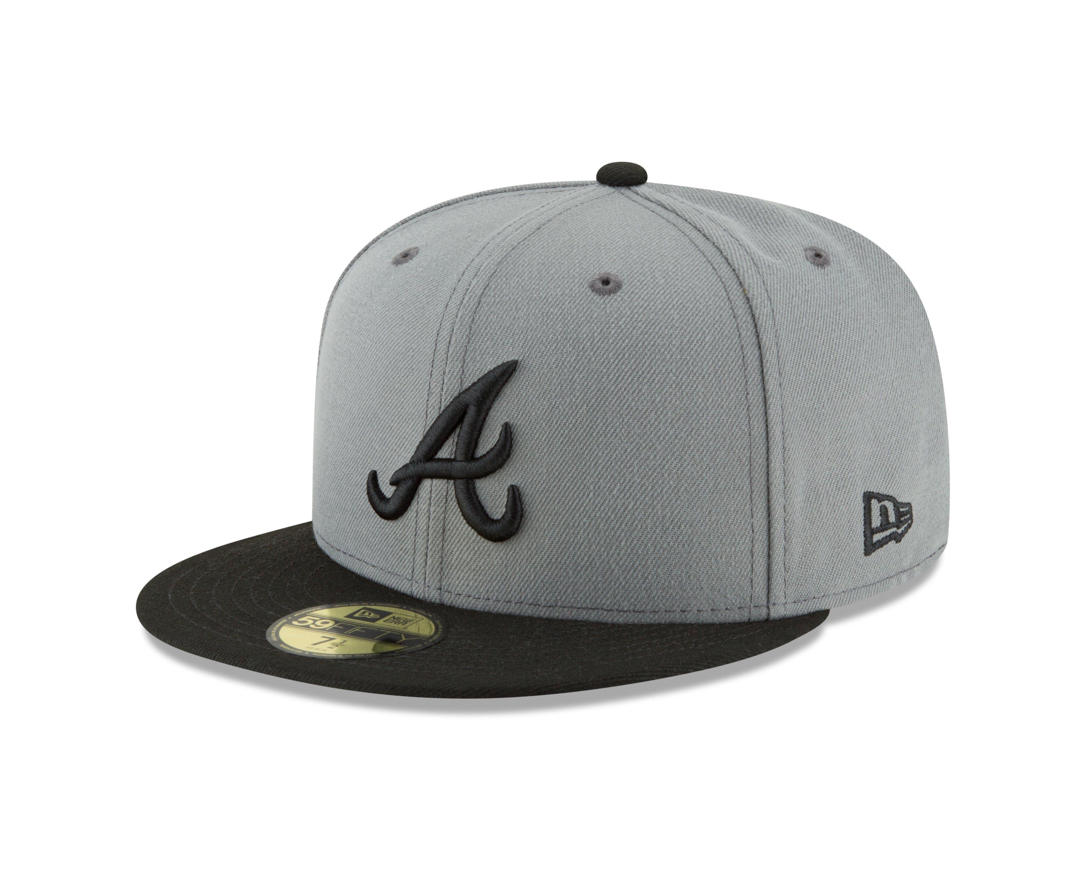 New Era Atlanta Braves 59FIFTY Two Tone Basic Fitted Hat-Grey/Black